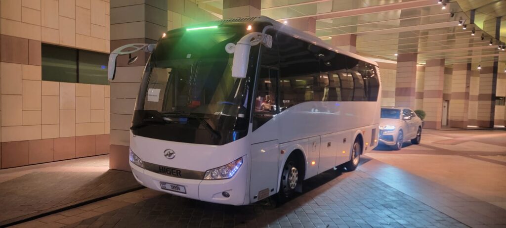 Luxury bus rental dubai with driver